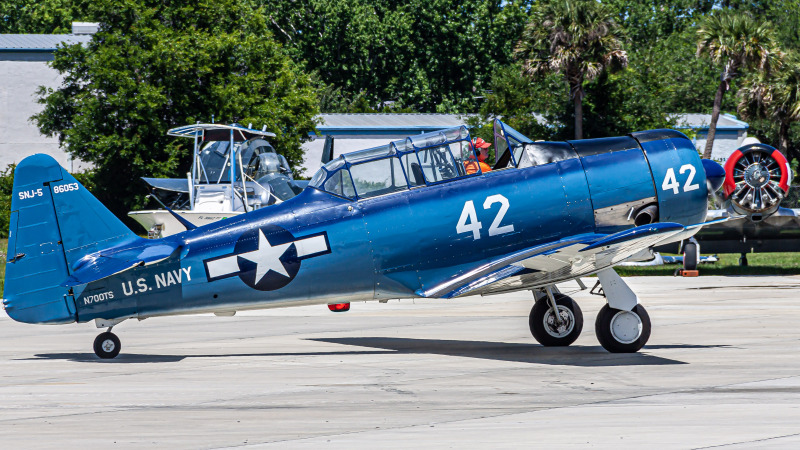 Photo of N700TS - PRIVATE North American T-6 Texan at EVB on AeroXplorer Aviation Database