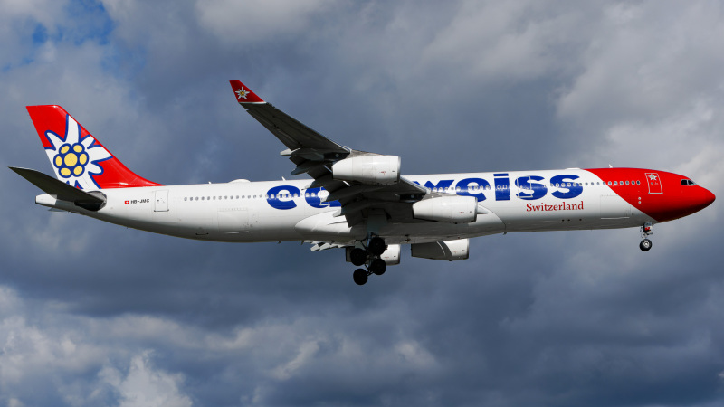 Photo of HB-JMC - Edelweiss Air Airbus A340-300 at TPA on AeroXplorer Aviation Database