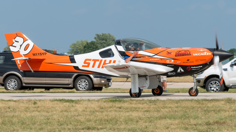 Photo of N115YP - PRIVATE Lancair Legacy 2000 at OSH on AeroXplorer Aviation Database