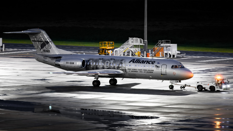 Photo of VH-QQW - Alliance Airlines Fokker F70 at BNE on AeroXplorer Aviation Database