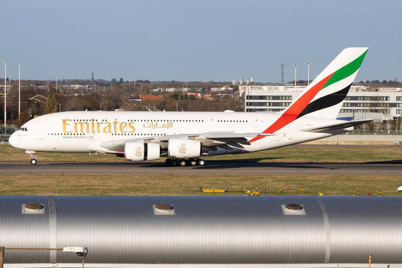 Photo of A6-EVI - Emirates Airbus A380-800 at LHR on AeroXplorer Aviation Database
