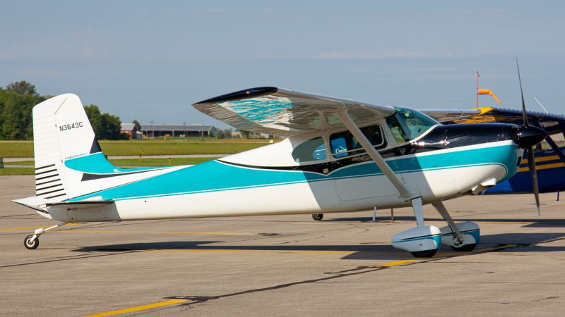 Photo of N365CE - PRIVATE Cessna 180 at DLZ on AeroXplorer Aviation Database