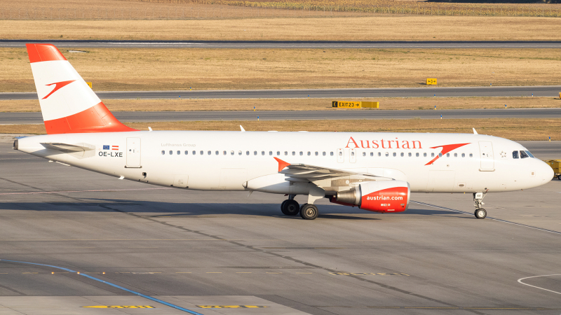 Photo of OE-LXE - Austrian Airlines Airbus A320 at VIE on AeroXplorer Aviation Database