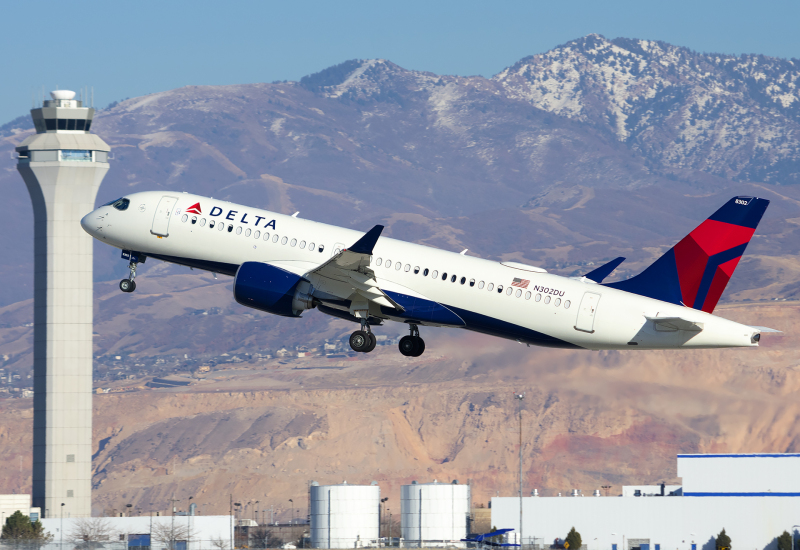 Photo of N302DU - Delta Airlines Airbus A220-300 at SLC on AeroXplorer Aviation Database