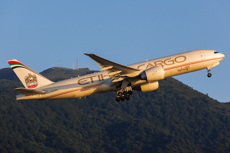 Photo of A6-DDB - Etihad Cargo Boeing 777-F at HKG on AeroXplorer Aviation Database