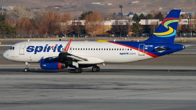 Photo of N637NK - Spirit Airlines Airbus A320 at RNO on AeroXplorer Aviation Database