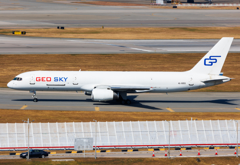 Photo of 4L-GEG - Geosky Boeing 757-200F at HKG on AeroXplorer Aviation Database
