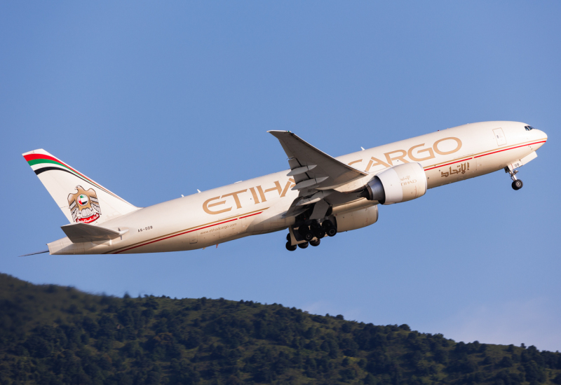 Photo of A6-DDB - Etihad Cargo Boeing 777-F at HKG on AeroXplorer Aviation Database