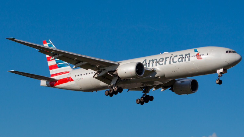 Photo of N773AN - American Airlines Boeing 777-200 at MIA on AeroXplorer Aviation Database