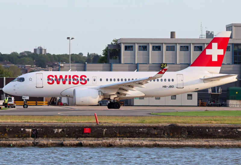 Photo of HB-JBD - Swiss International Air Lines Airbus A220-100 at LCY on AeroXplorer Aviation Database