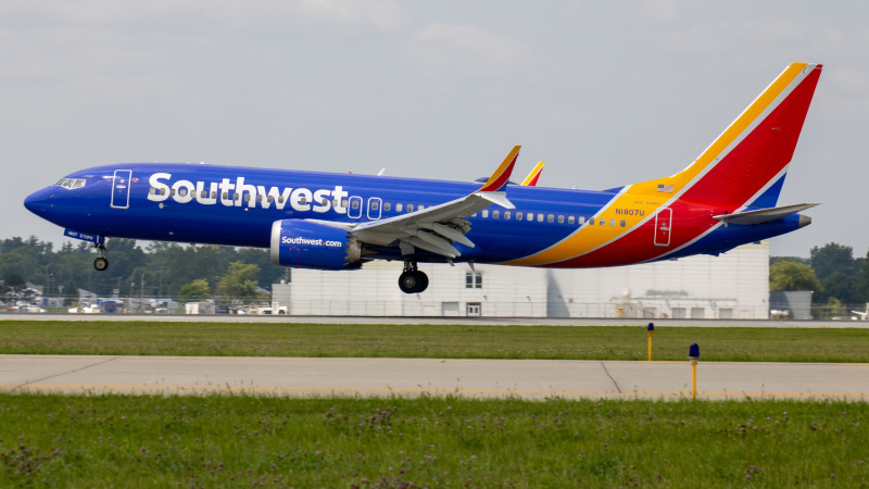 Photo of N1807U - Southwest Airlines  Boeing 737 MAX 8 at IND on AeroXplorer Aviation Database