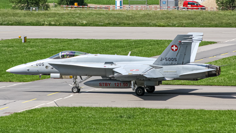 Photo of J-5005 - Swiss Air Force McDonnel Douglas F/A-18 Hornet at LSMM on AeroXplorer Aviation Database