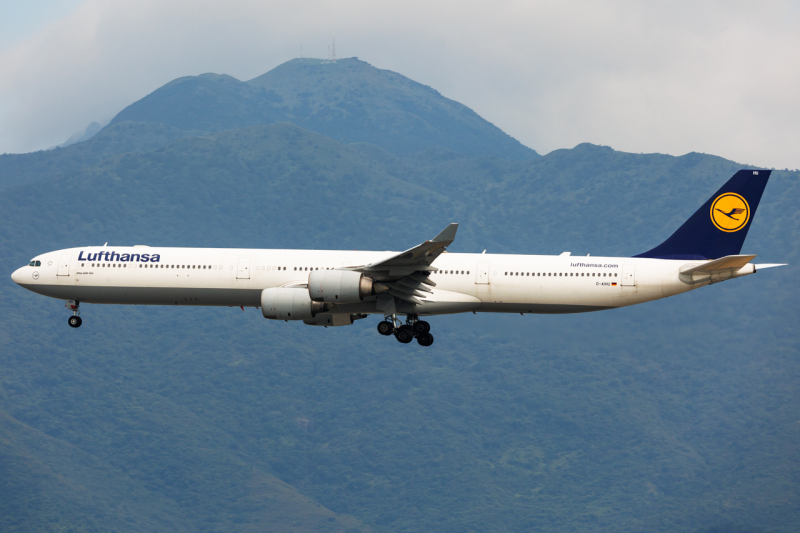 Photo of D-AIHU - Lufthansa Airbus A340-600 at HKG on AeroXplorer Aviation Database