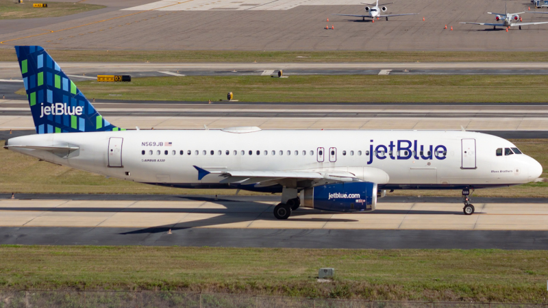 Photo of N569JB - JetBlue Airways Airbus A320 at TPA on AeroXplorer Aviation Database