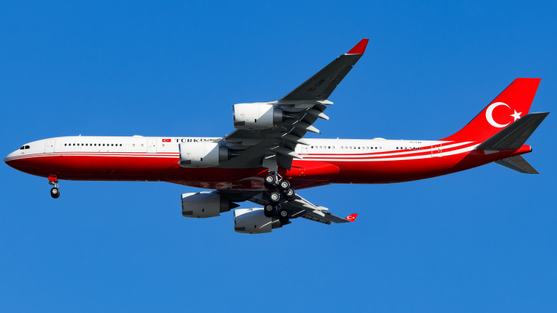 Photo of TC-CAN - Turkish Government Airbus A340-500 at JFK on AeroXplorer Aviation Database