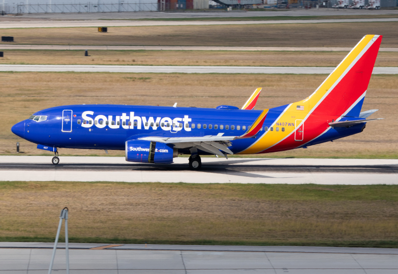 Photo of N407WN - Southwest Airlines Boeing 737-700 at SAT on AeroXplorer Aviation Database