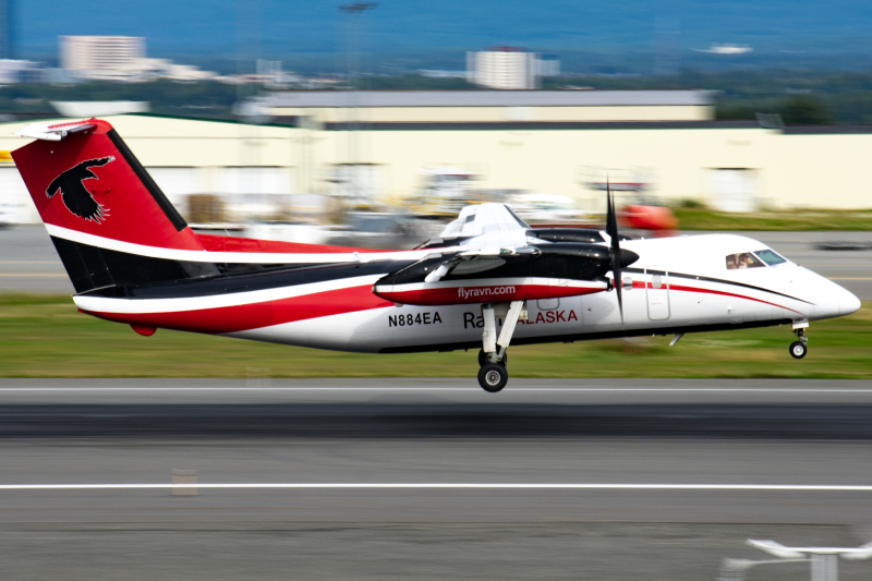 Photo of N884EA - Ravn Alaska De Havilland Dash-8 Q100 at ANC on AeroXplorer Aviation Database