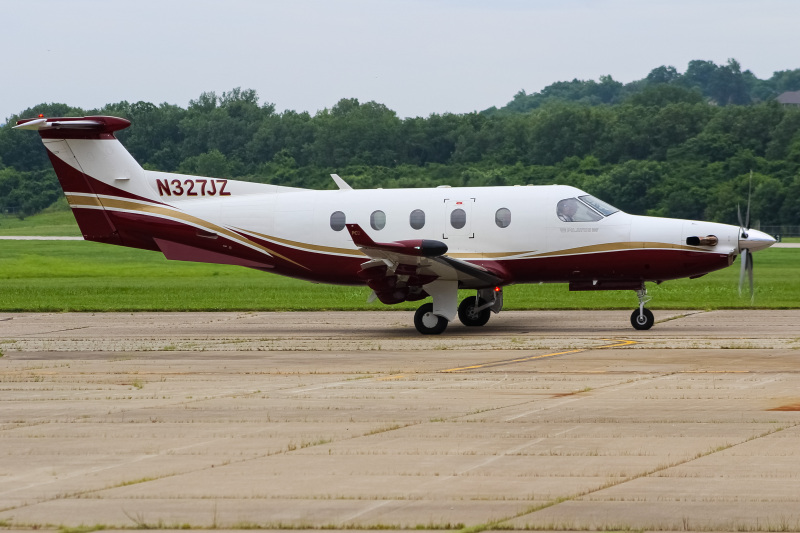 Photo of N327JZ - PRIVATE  Pilatus PC-12 at LUK on AeroXplorer Aviation Database