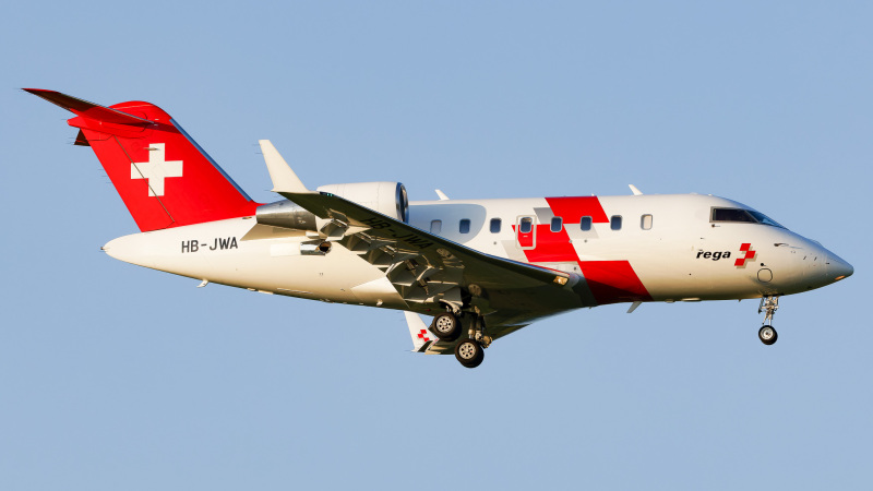 Photo of HB-JWA -  REGA - Swiss Air Ambulance Bombardier CL-600-2B16  at ZRH on AeroXplorer Aviation Database