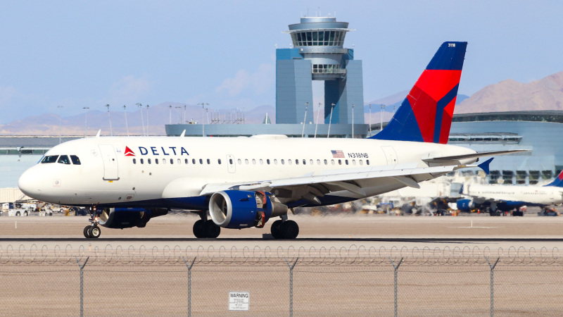 Photo of N318NB - Delta Airlines Airbus A319 at LAS on AeroXplorer Aviation Database