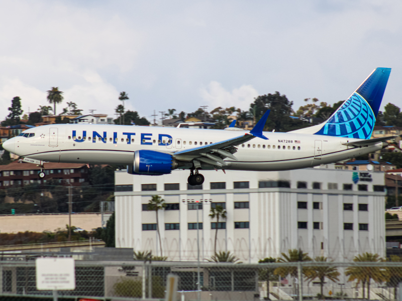 Photo of N47288 - United Airlines Boeing 737 MAX 8 at SAN on AeroXplorer Aviation Database