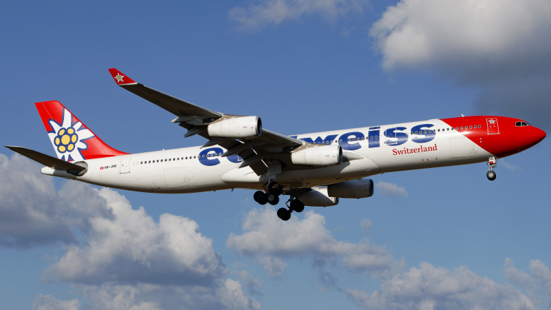 Photo of HB-JME - Edelweiss Air Airbus A340-300 at TPA on AeroXplorer Aviation Database