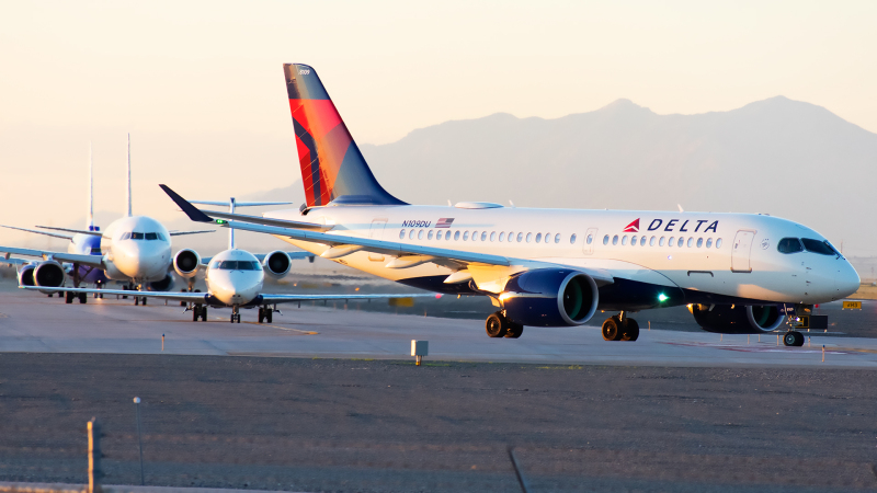 Photo of N109DU - Delta Airlines Airbus A220-100 at SLC on AeroXplorer Aviation Database