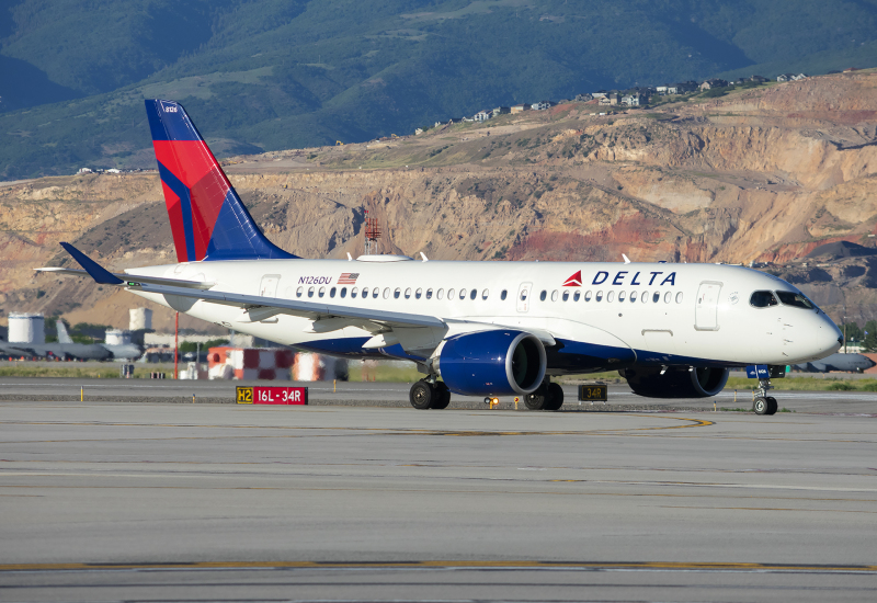 Photo of N126DU - Delta Airlines Airbus A220-100 at SLC on AeroXplorer Aviation Database