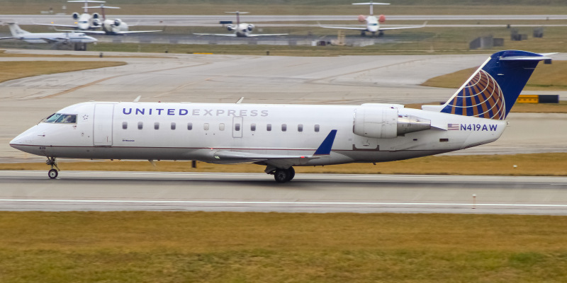 Photo of N419AW - United Express Mitsubishi CRJ-200 at CVG on AeroXplorer Aviation Database