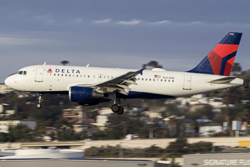 Photo of N324NB - Delta Airlines Airbus A319 at SAN on AeroXplorer Aviation Database