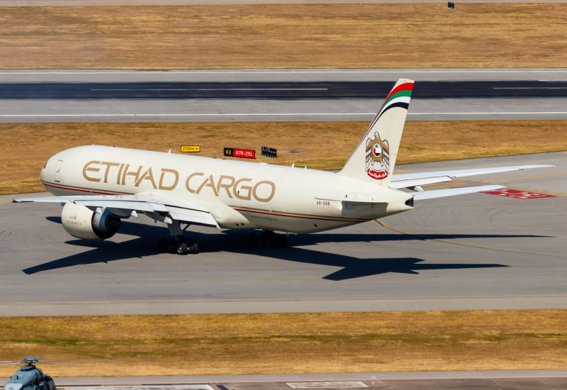Photo of A6-DDB - Etihad Cargo Boeing 777-F at HKG on AeroXplorer Aviation Database