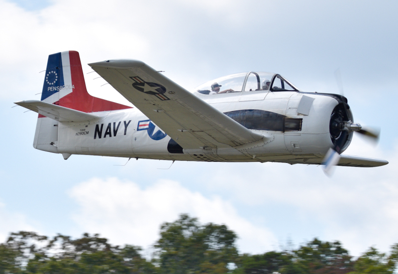 Photo of N280CM - PRIVATE North American T-28B at HBI on AeroXplorer Aviation Database