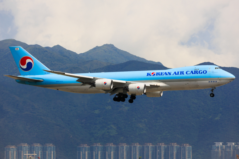 Photo of HL7624 - Korean Air Cargo Boeing 747-8F at HKG on AeroXplorer Aviation Database