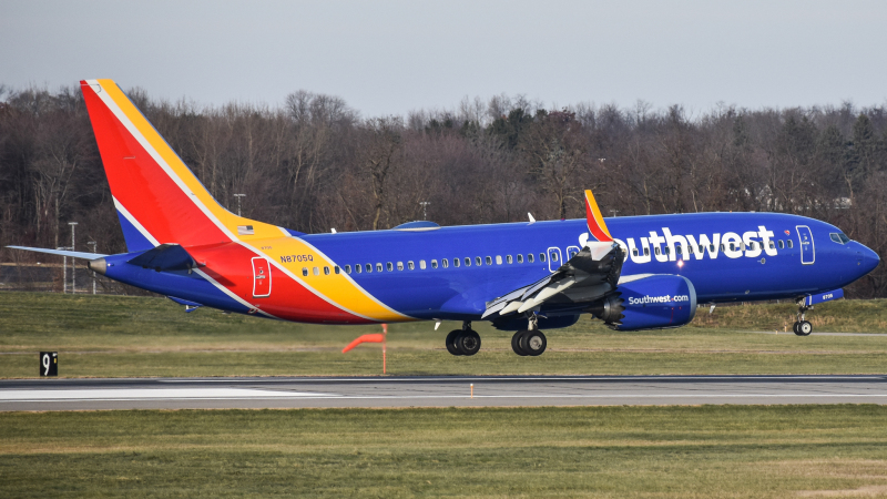 Photo of N8705Q - Southwest Airlines Boeing 737 MAX 8 at PIT on AeroXplorer Aviation Database