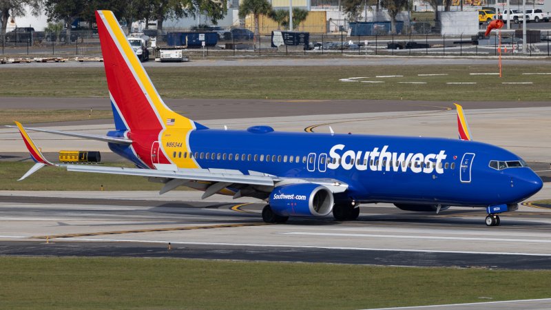 Photo of N8634A - Southwest Airlines Boeing 737-800 at TPA on AeroXplorer Aviation Database