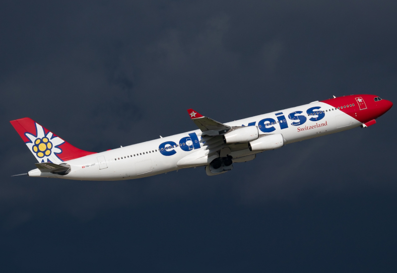 Photo of HB-JMF - Edelweiss Air Airbus A340-300 at TPA on AeroXplorer Aviation Database