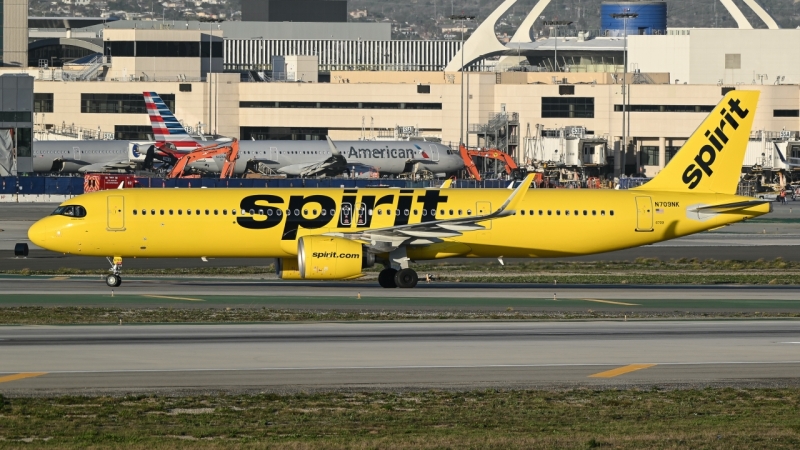 Photo of N709NK - Spirit Airlines  Airbus A321NEO at LAX on AeroXplorer Aviation Database