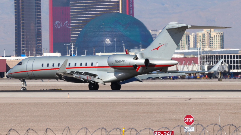 Photo of N504VJ - PRIVATE Bombardier Global 5000 at LAS on AeroXplorer Aviation Database