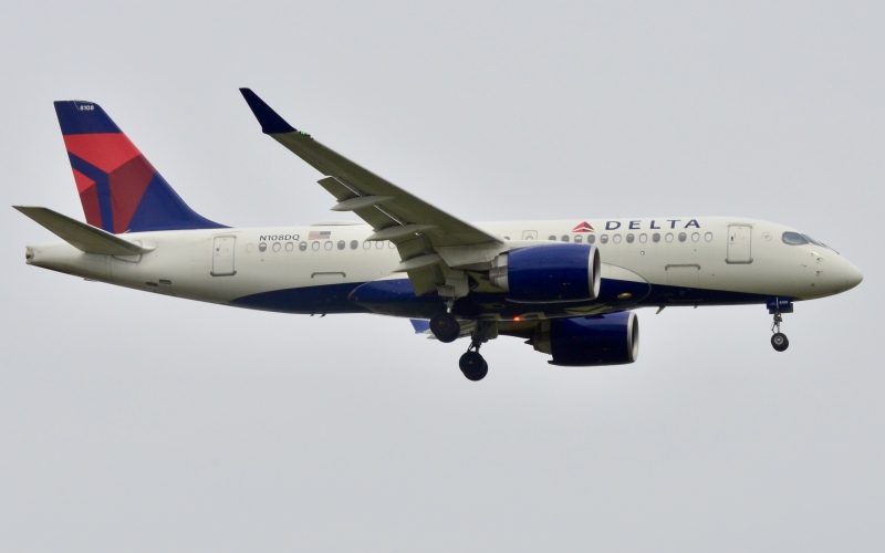 Photo of N108DQ - Delta Airlines Airbus A220-100 at EWR on AeroXplorer Aviation Database
