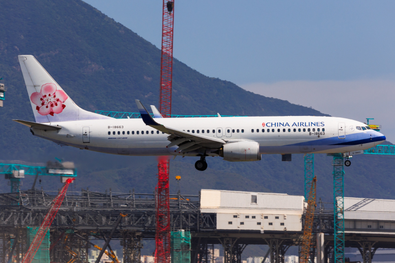 Photo of B-18663 - China Airlines Boeing 737-800 at HKG on AeroXplorer Aviation Database