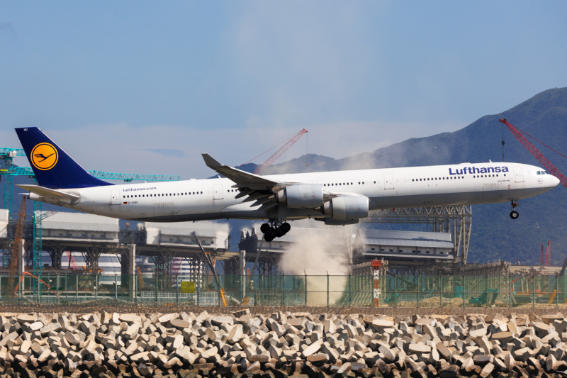 Photo of D-AIHU - Lufthansa Airbus A340-600 at HKG on AeroXplorer Aviation Database