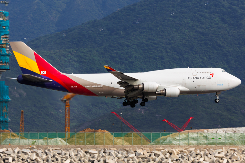 Photo of HL7421 - Asiana Airlines Cargo Boeing 747-400F at HKG on AeroXplorer Aviation Database