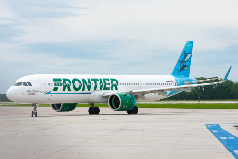 Photo of N614FR - Frontier Airlines Airbus A321NEO at GRB on AeroXplorer Aviation Database