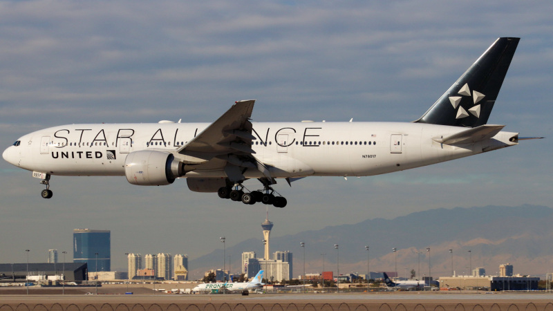 Photo of N78017 - United Airlines Boeing 777-200ER at LAS on AeroXplorer Aviation Database