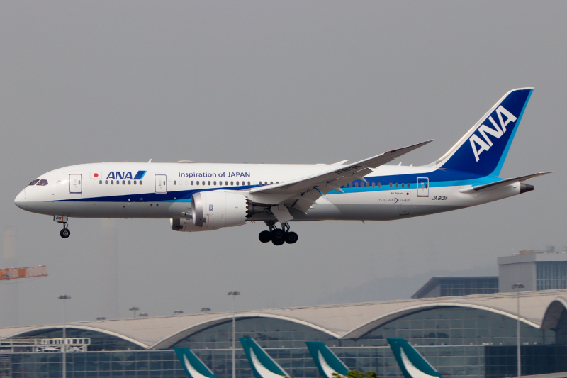 Photo of JA813A - All Nippon Airways Boeing 787-8 at HKG on AeroXplorer Aviation Database