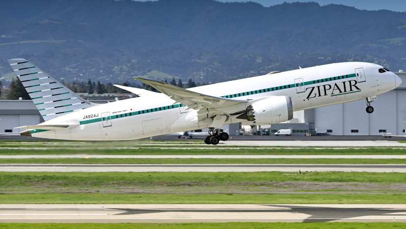 Photo of JA824J - ZIPAIR Tokyo Boeing 787-8 at SJC on AeroXplorer Aviation Database