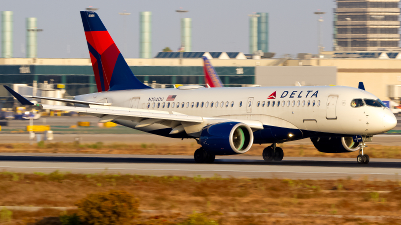 Photo of N104DU - Delta Airlines Airbus A220-100 at LAX on AeroXplorer Aviation Database