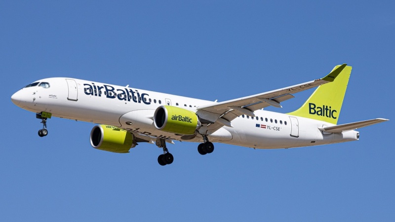 Photo of YL-CSE - Air Baltic Airbus A220-300 at AGP on AeroXplorer Aviation Database