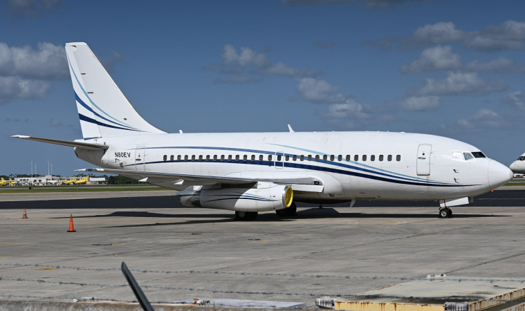 Photo of N80EV - PRIVATE Boeing 737-200 at MCO on AeroXplorer Aviation Database