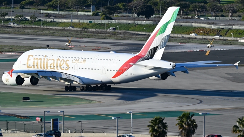 Photo of A6-EVG - Emirates Airbus A380-800 at LAX on AeroXplorer Aviation Database